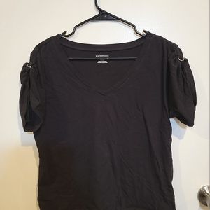 Anthropologie Tshirt with Strap Detail Sleeve